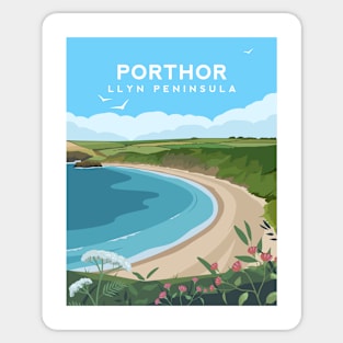 Porthor / Whistling Sands in Llyn Peninsula - North Wales Sticker